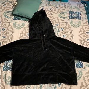 Cropped Calvin Klein Velvet Hoodie